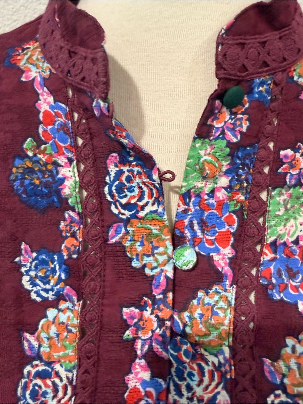 Anthropologie Plum Floral Long-Sleeve Dress - Picture 8 of 16